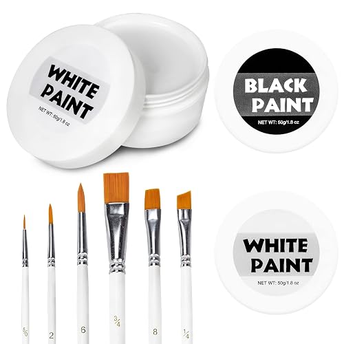 CCbeauty Face Paint Set – Weiß & Schwarz, ölbasierte Körperfarbe, 210g Große Kapazität, Perfekt Für Halloween, Zombie, Vampir, Clown & Cosplay