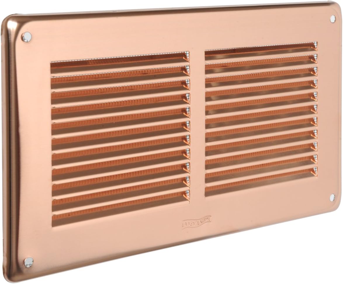 La Ventilazione GRA20R Rectangular Overlay Grille, Copper, 240 x 140 mm, 240x140 mm