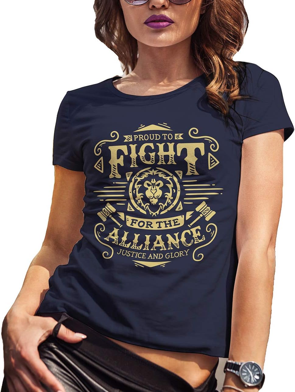Fight for The Alliance Wow Gamer Shirt Warcraft Gift for Nerds Geeks Women's
