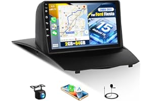 [2+64G] Android 15 Car Stereo for Ford Fiesta 2009-2017 with Wireless Carplay&Android Auto,9’’ Car Radio with Mirror Link GPS