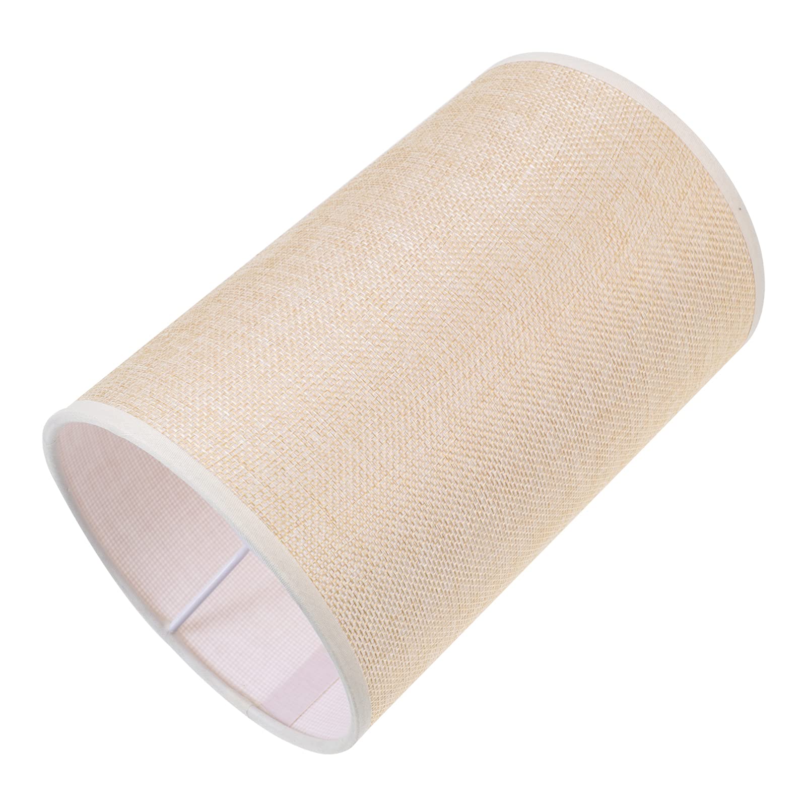 Uonlytech Home Decor Cloth Lamp Shade Yellow Drum Lampshade E27 Bulb Cover Shade Modern Decorative Table Cover Fixture Bedside Home Decoration