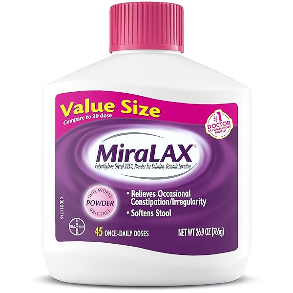 MIRALAX LAXATIVE POWDER, GENTLE CONSTIPATION RELIEF FOR ADULTS,...