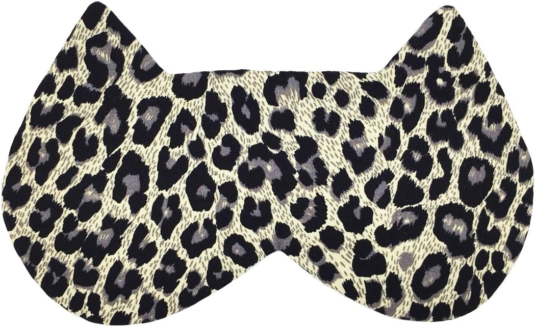 Sleeping Sheep (Leopard Print) Cat Sleep Mask Comfortable Face Blindfold Cotton Soft Eye Mask with Satin Sleeping Mask for Men, Women or Kids