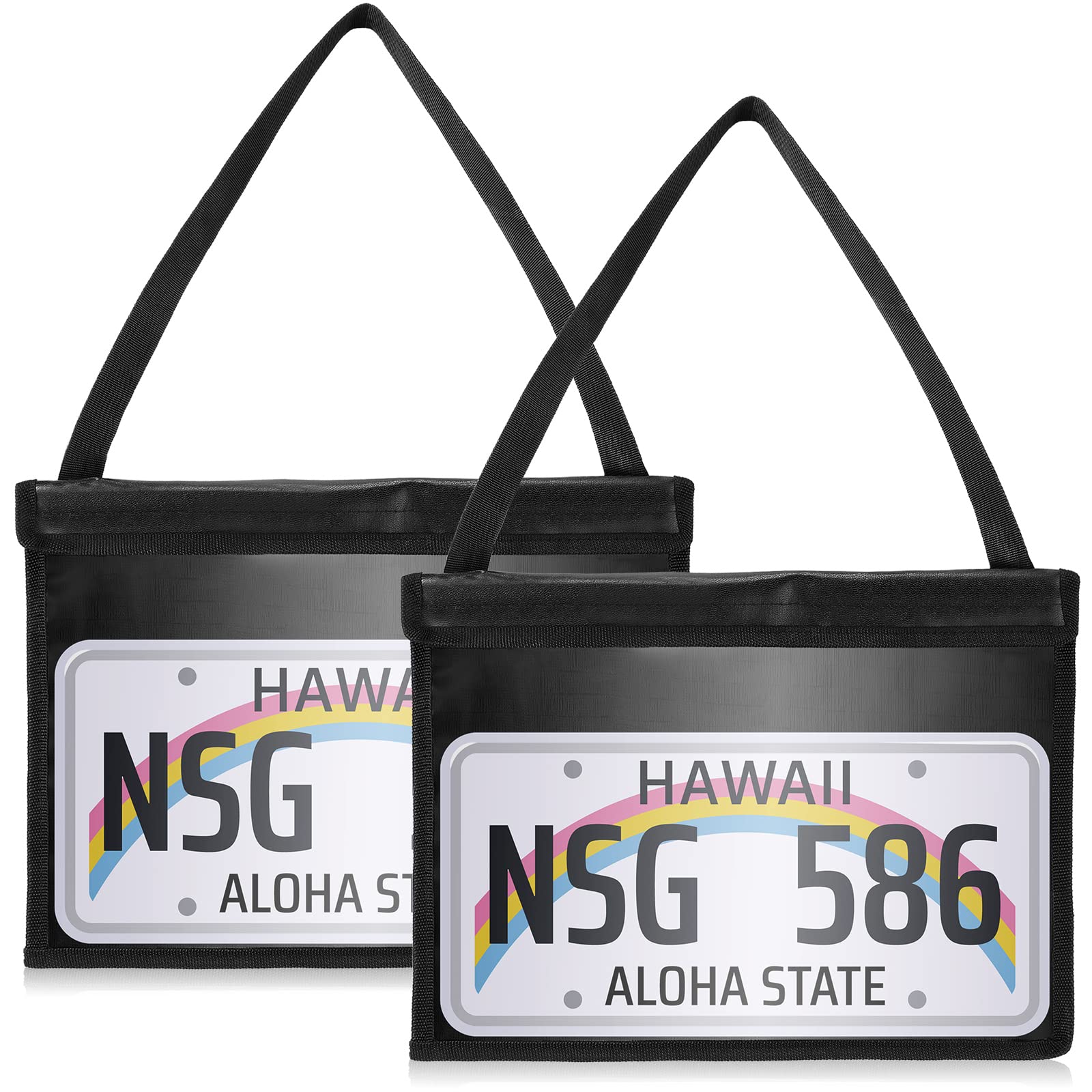 Photo 1 of Frienda 2 Pcs License Plate Holder with Hanging Strap Test Drive License Plate Tag Bag Dealer Plates Tag Bags Black Plate Frame Cover Car Plate Bracket Holder for Car SUV Truck