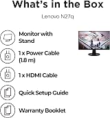 Lenovo N27q 27 Inch QHD IPS Monitor 2560x1440 100Hz 4ms HDMI DP view 9