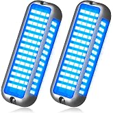 BASIKER BS4 Marine LED Underwater Boat Lights (2 x 3000LM 84LED 180&deg; Blue) | 10V-30V, 316 Stainless, Bright IP68 Waterproof Marine Light Surface Mount for Cruise Ship Yacht Boat Pontoon Transom Deck