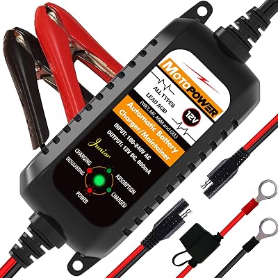 MOTOPOWER MP00205A 12V 800mA Battery Charger Maintainer UK Plug