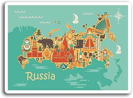 Destinationvinyl 2 X 10cm Russie Moscou Carte Autocollants En Vinyle Sticker Laptop Bagages Cadeau 10 Cm De Large Amazon Fr Cuisine Maison