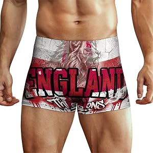 NBDPOYZ 2026 ENGLAND Flag Men's Underwear Soccer Supporter Gift Game Day Outfit Soccer Season