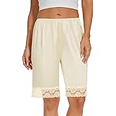 MANCYFIT Bloomers for Women Satin Pettipants for Under Dresses Culottes Slip 9" Inseam Half Slip Shorts