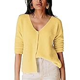 Lviefent Women Knit Cardigans Casual V Neck Long Sleeve Button Down Sweater Cardi Jumper Layer Top