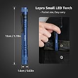 Lepro LED Torch Battery Powered 2 Pack Clip Small 3 Modes IP44 Blue view 2