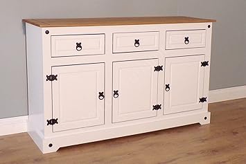 Mercers Furniture Trade Corona White Painted Large 3 Door 3 Drawer