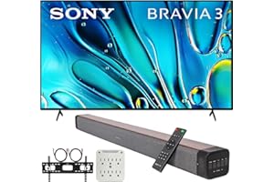 Sony BRAVIA 3 K50S30 50 inch 4K HDR Smart LED TV (2024) Bundle with Premium Deco Gear 60W 2.0 CH Soundbar + Deco Mount 37"-100" TV Wall Mount Bracket with Cleaning Kit + 6-Outlet Surge Adapter