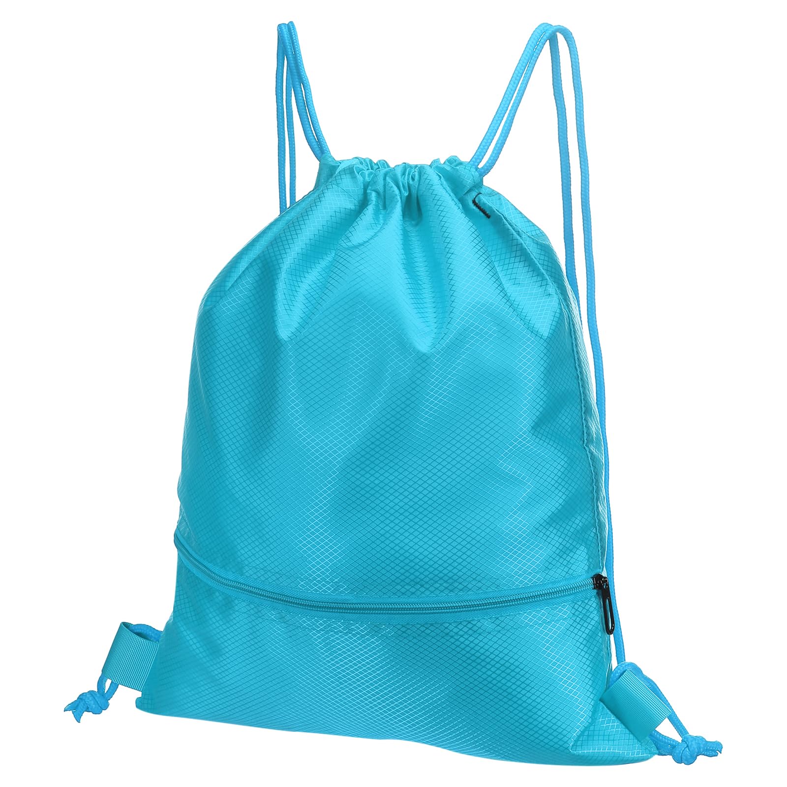 PATIKIL Drawstring Backpack Bag, Drawstring Gym Bags String Backpack with Zip Pocket for Women Men, Lake Blue