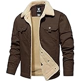 Dr.Cyril Men's Winter Jacket, Cotton Sherpa Fleece Lined Jacket, Warm Trucker Cargo Coats with Pockets