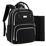 Diaper Bag Backpack - Large Multi functional, Boys, Girls & Baby Travel Essentials Tote with Changing Pad, Insulated Pockets, Stroller Straps, Waterproof - Baby Backpack for Mom & Maternity (Black)