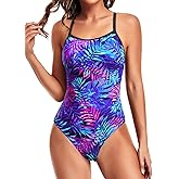 Tempt Me Athletic One Piece Swimsuits for Women Training Sport Tummy Control Bathing Suits