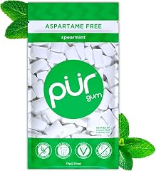 PUR Gum, Spearmint, Xylitol Gum, No Artificial Flavor, 55 Count | No Artificial Sweeteners, Vegan, Sugar Free, Gluten Free, S
