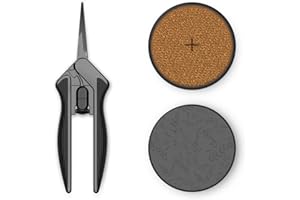 AC Infinity 6.6” Stainless Steel Pruning Shear with Cleaning Kit, Lightweight Ergonomic Design, Nonstick Teflon Coated Blades for Gardening, Hydroponics, Grow Tents