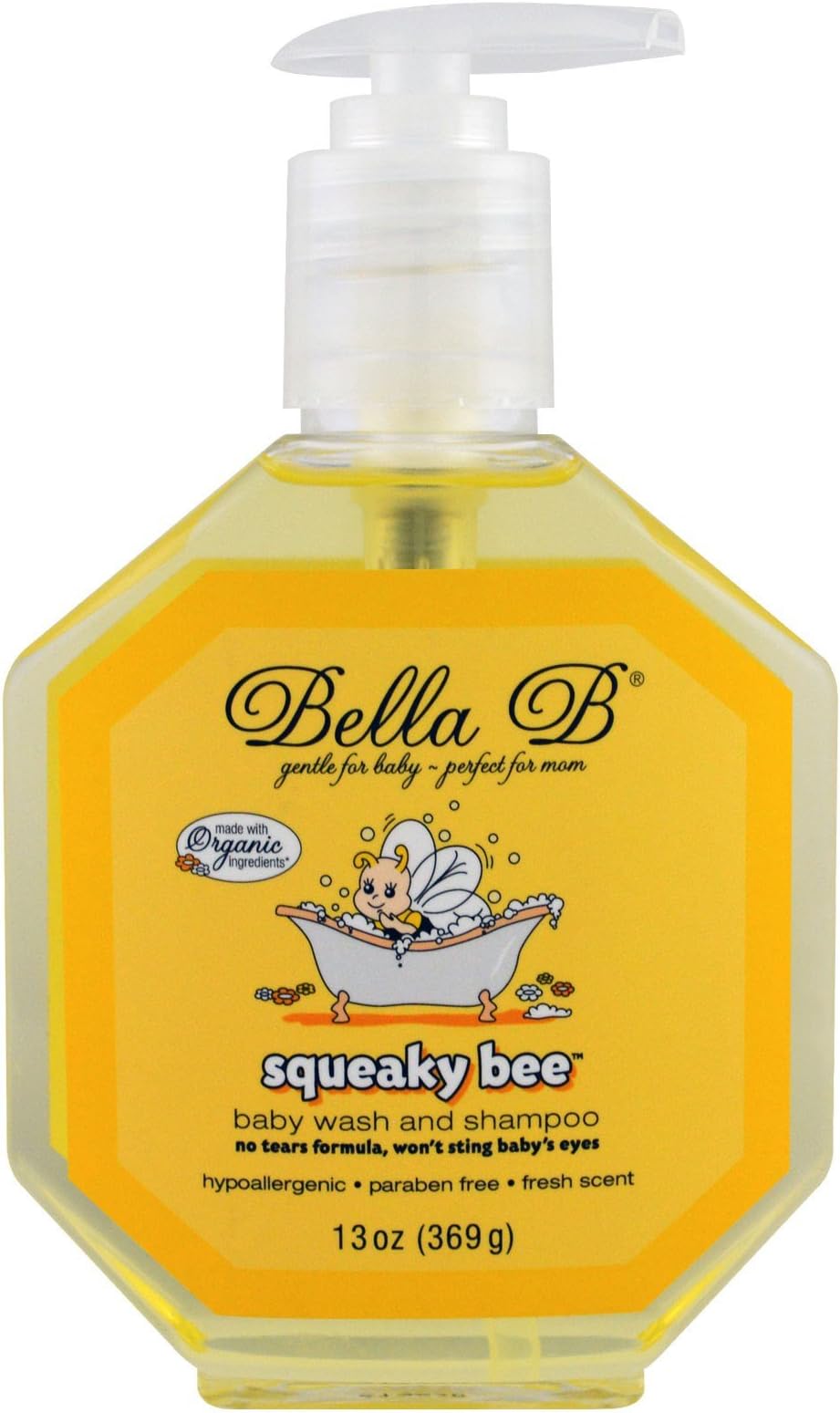 Bella B Squeaky Bee Baby Wash and Shampoo 13 oz 369 g