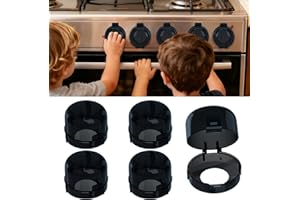 Stove Knob Covers for Child Safety,AOSITE Upgraded Gas Knob Covers for Kids Stove Guard with Strong Adhesive, 5 Pack Durable Design Childproof Oven Knob Locks for Babies and Pets,No Screws or Drill