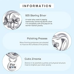 MGIUL Sparkling Animal Paw Print & Heart Charm for