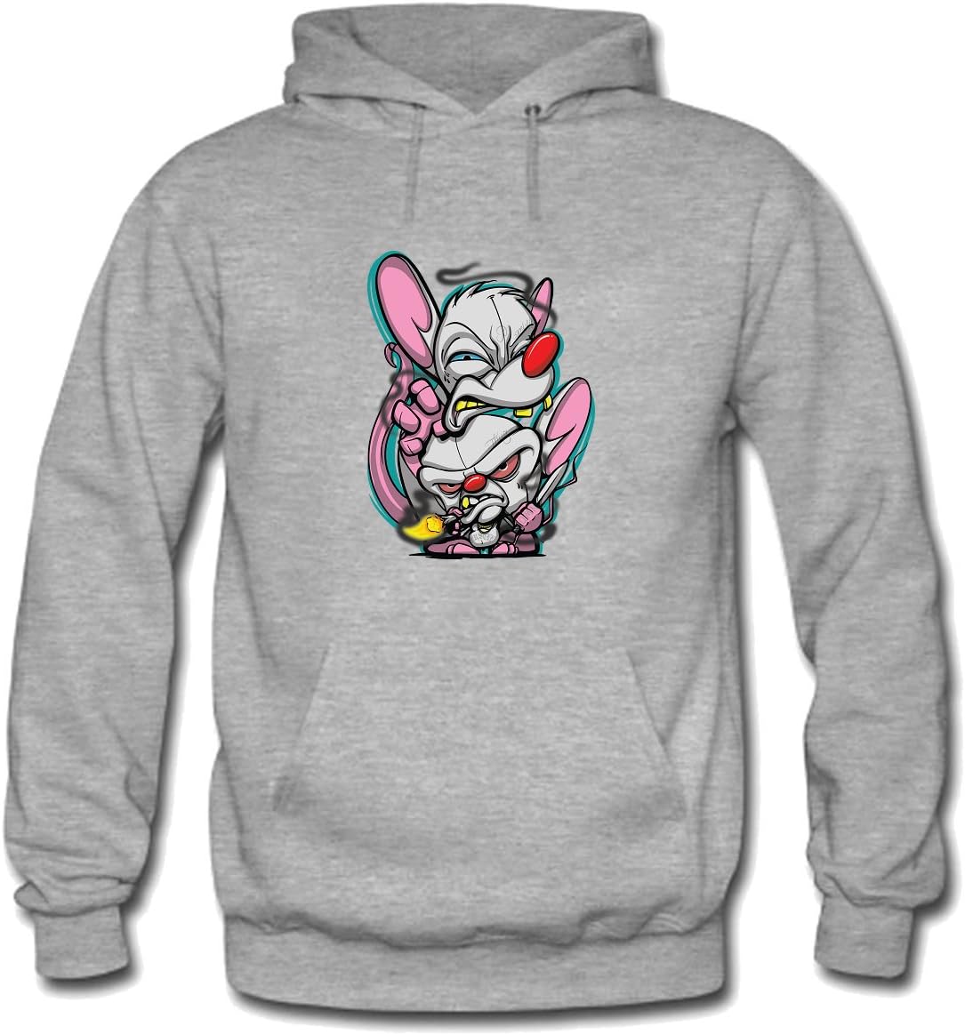 Hillet Men's Pinky and The Brain Pullover Hoodie Sweatshirt