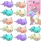 Reroaoi 12 Pcs Axolotl Stress Relief Toys, Mini Squishy Animal Toys for Stress Relief, Mini Axolotl Toy for Pulling for Birthday, Christmas, Office, Stocking Stuffer Gift ADHD Autism Anxiety