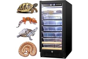 Zvaiuk 95L Large Reptile Automatic Incubator Cooling and Heating 41℉ to 100℉ 110V Reptile Egg Mute Hatchery Work for Reptiles