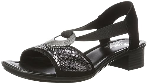 Rieker Damen 62678 Offene Sandalen mit Keilabsatz