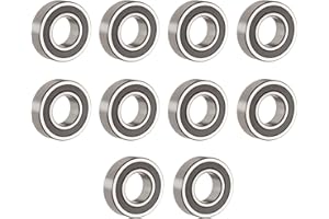 Donepart R12-2RS Bearings, 3/4 x 1-5/8 x 7/16 Inch Ball Bearing, High Speed Pre Lubricated, Double Sealed Bearings for Motor, Mini Bike, Wheels, Pool Pumps (10 Pack)