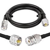 Superbat CB Coax Cable 3ft RG8X Coaxial Cable UHF SO239 Female to PL259 Male Jumper for Ham Radio Duplexer Tuner Dummy Load SWR Meter Switch Monitor etc.