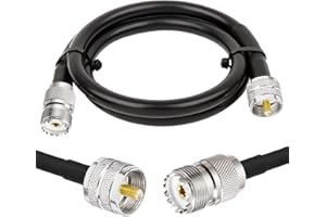 Superbat CB Coax Cable 3ft RG8X Coaxial Cable UHF SO239 Female to PL259 Male Jumper for Ham Radio Duplexer Tuner Dummy Load SWR Meter Switch Monitor etc.