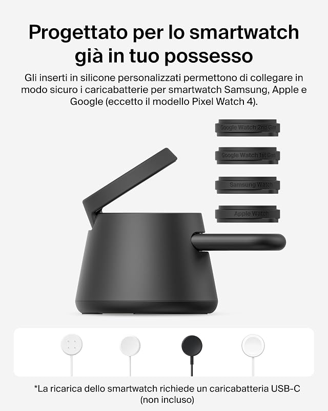 UltraCharge Caricatore Wireless Qi2 25W 3 in 1 - Nero
