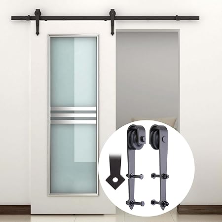 Retro Style Sliding Barn Wood Door Track Hardware Closet Set For
