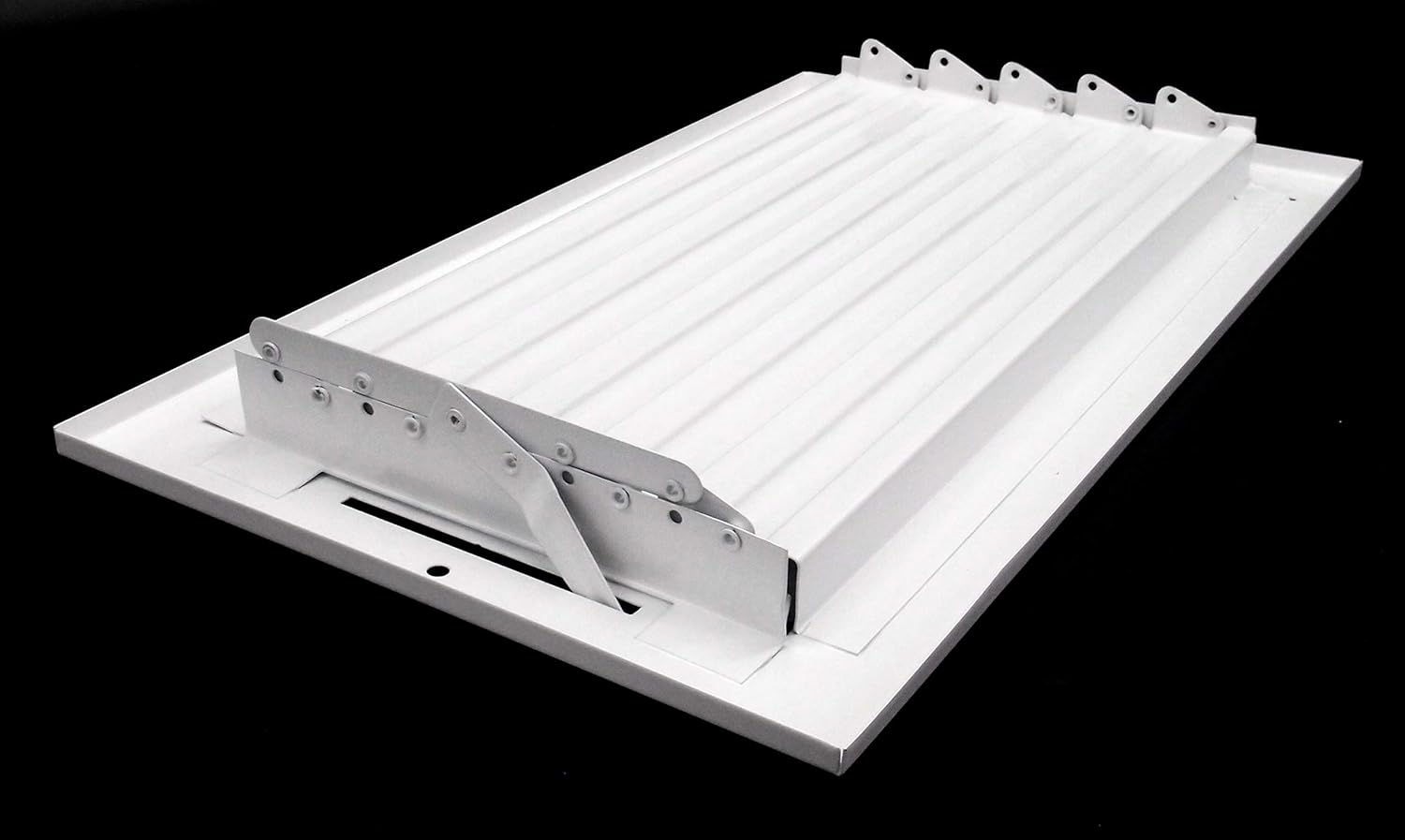 12"w X 6"h 2-Way-Flat Stamped Steel - Vent Cover - Grille Register - Sidewall or Ceiling - High Airflow - White [Outer Dimensions: 13.75"w X 7.75"h] - - 