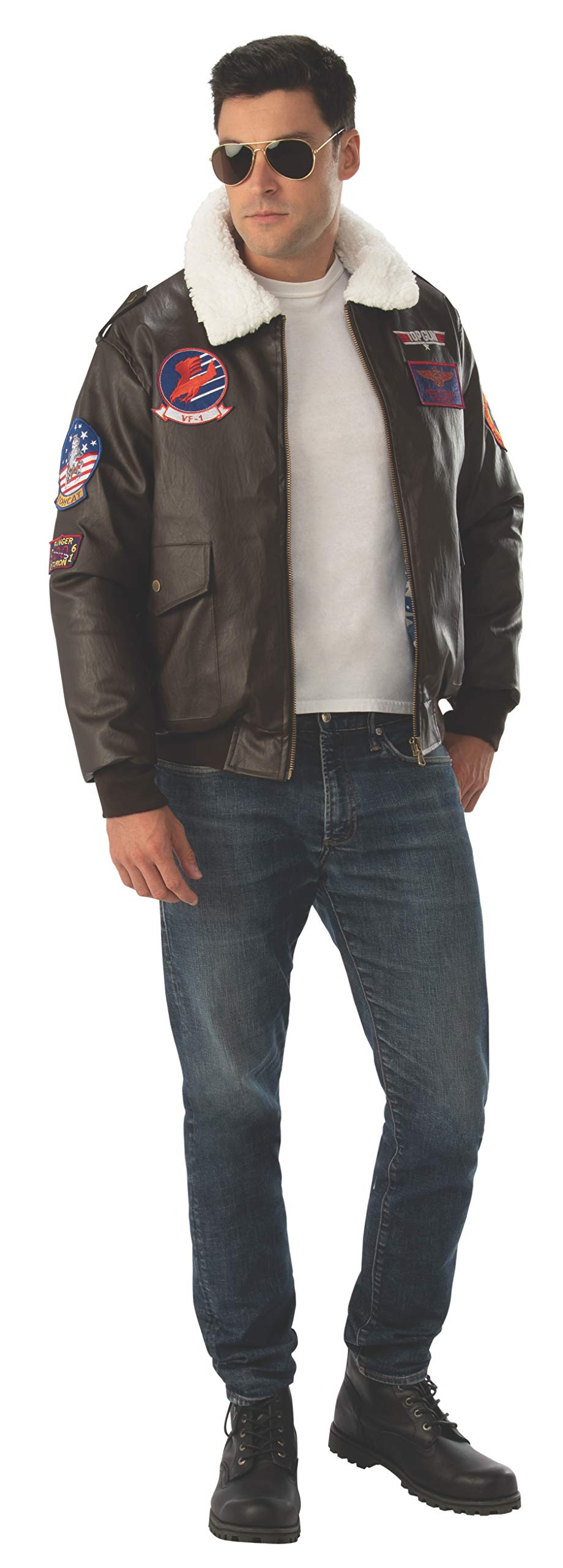 Rubies 821135_STD (Classic Movie) Top Gun Costume Bomber Jacket Adult, Solid, As Shown, One Size