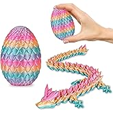 Small Dragon Eggs with Dragon Inside, 3D Printed Surprise Funny Gifts for Kids, Articulated Dragon Fidget Toys for Adults, Executive Desk Toys Office Room Décor (Pastel Rainbow)