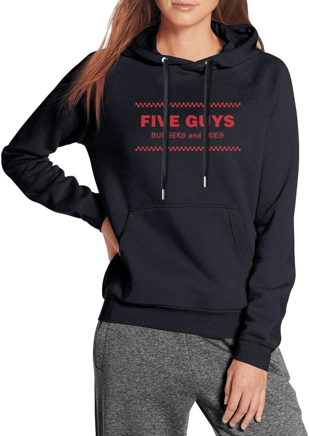 Amazon.com: Women Hoodies Five-Guys-Logo-Emblem-Navy-Blue Cool Premium Gym Long Sleeve Outdoor 