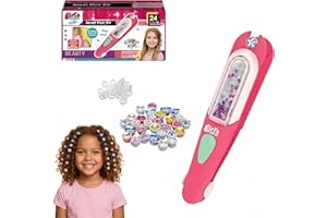 RIGHTWELL Hair Gem Stamper Kit with Reusable Shining Diamonds, Hair Styling Tool, Birthday Gifts for Girls Ages 3-12, 12 Piec