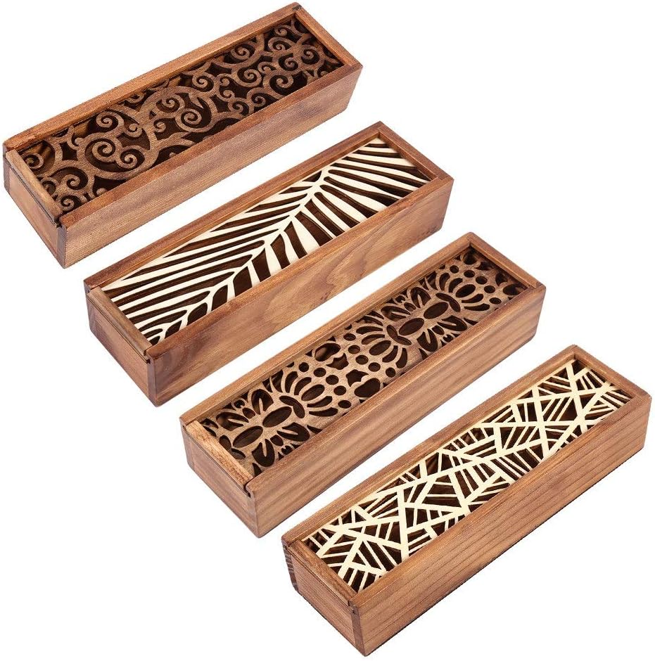 Retro Wooden Pencil Case Multipurpose Box Stationary Organizer for Pens