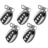 5-Pack 433MHz Garage Door Remote Control - Auto Sliding/Gate Opener &amp; Closer, Electric Cloning Replacement for Rolling Driveway Gates - Compatible with Most Fixed Code Openers