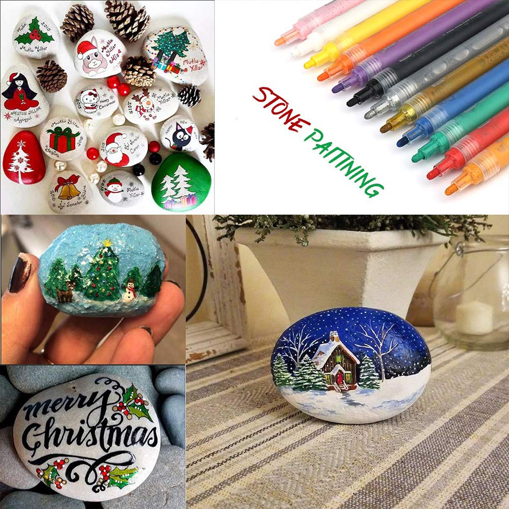 BigOtters Painting Rocks, 12 Rocks for Painting Kindness Rocks Range from About 2 to 3 inches, About 3.7 pounds of Rocks