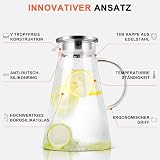 SUSTEAS 1.5 L Glass Jug with Lid Borosilicate Heat Resistant Carafe view 3