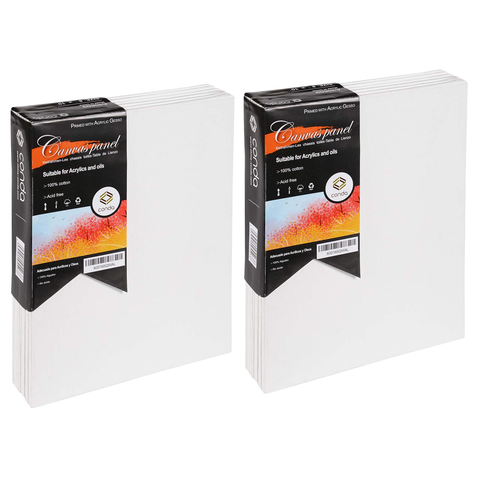 Canvas for Painting 20x25 cm-24 Packs, 100% Cotton Blank Canvas Boards, Art Canvases for Painting - Acrylic, Oil and Watercolor, for Professional Artist, Enthusiasts & Beginners