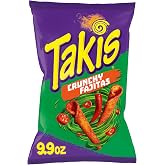 Takis Crunchy Fajitas Rolled Tortilla Chips, 9.9oz Bag | Mildly Spicy Flavor, Fajita Seasoning Flavor, Corn Snack Chips, Individual Bags, Sharing Size