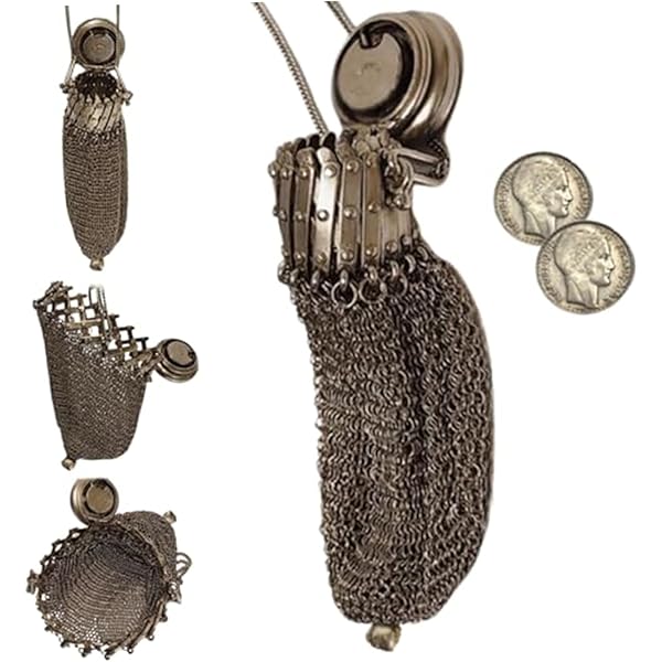 Handmade 1920's English Coin Purse, Victorian Sterling Silver