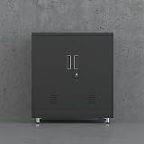 JINGUR Metal Storage Cupboard with Locking Doors and Adjustable Shelf Black view 9