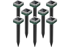 SMKRKNG 8 Pack 2025 Upgraded Solar Ultrasonic Animal Repellent Outdoor – Motion Activated Deer, Squirrel, Cat, Raccoon, Dog & Rat Deterrent with Ultrasonic Sweep for Garden Yard